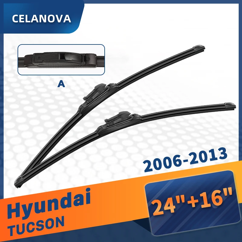 

Щетка стеклоочистителя CELANOVA для Hyundai TUCSON 2006-2013, 24 + 16 дюймов, бескаркасные резиновые стеклоочистители