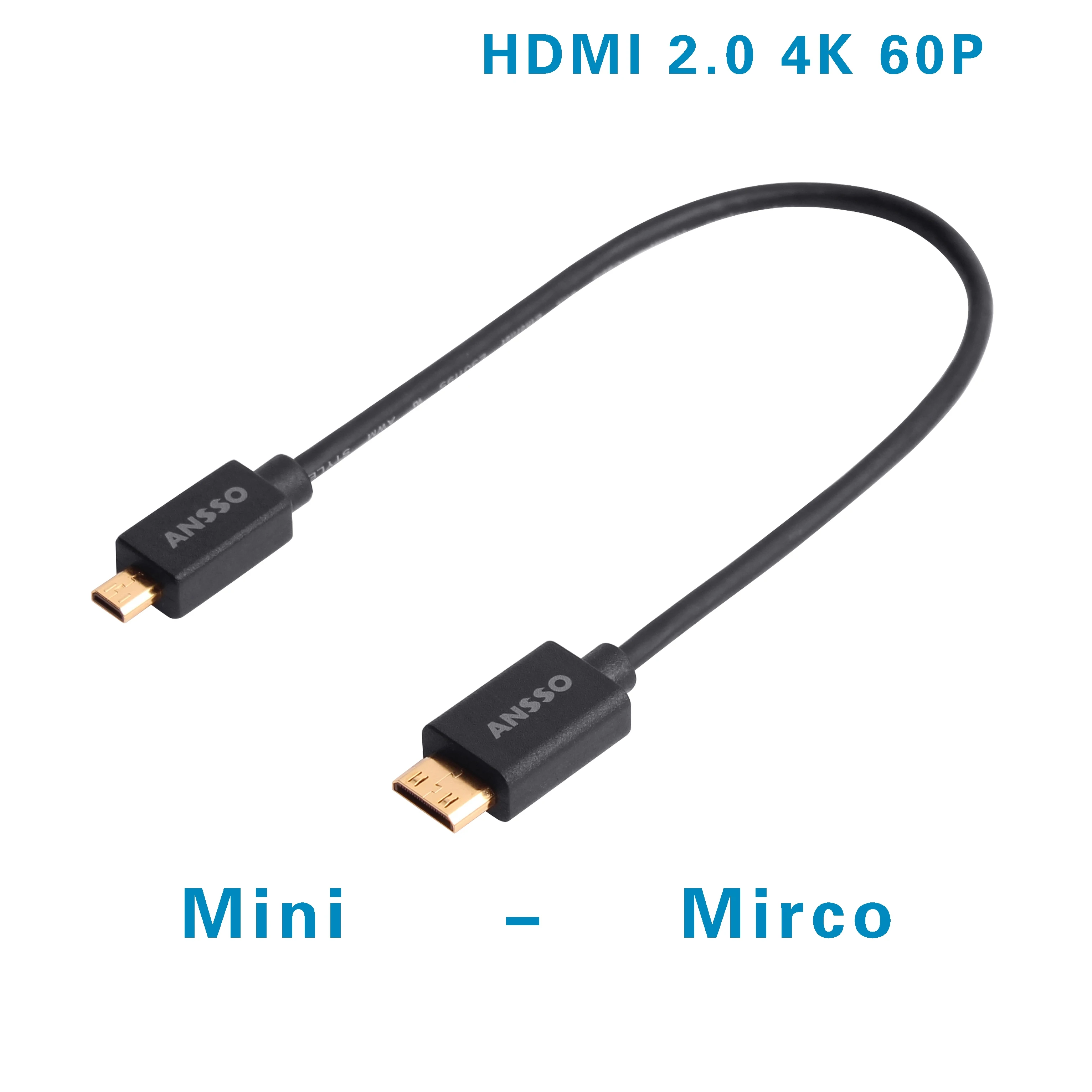 Mini Micro HDMI-compatible Ultra Slim single stabilizer Zhiyun DJI image transmission Mini Micro ultra-short thin cord 4K60P