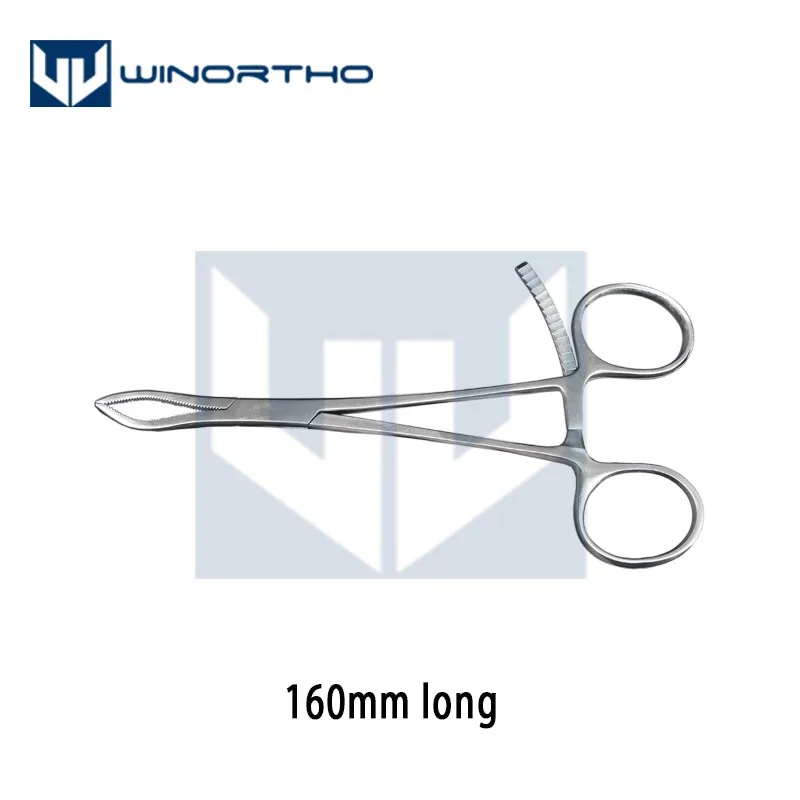 Small Curved Serrated Reduction Forceps small bones or small bone fragments bone holding forceps 160mm Long