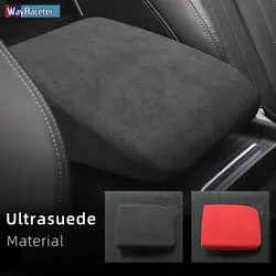 Ultrasuede Car Interior Center Console Armrest Box Panel Cover Sticker For Audi Q5 Facelift 2021 2022 Sportback Accessories