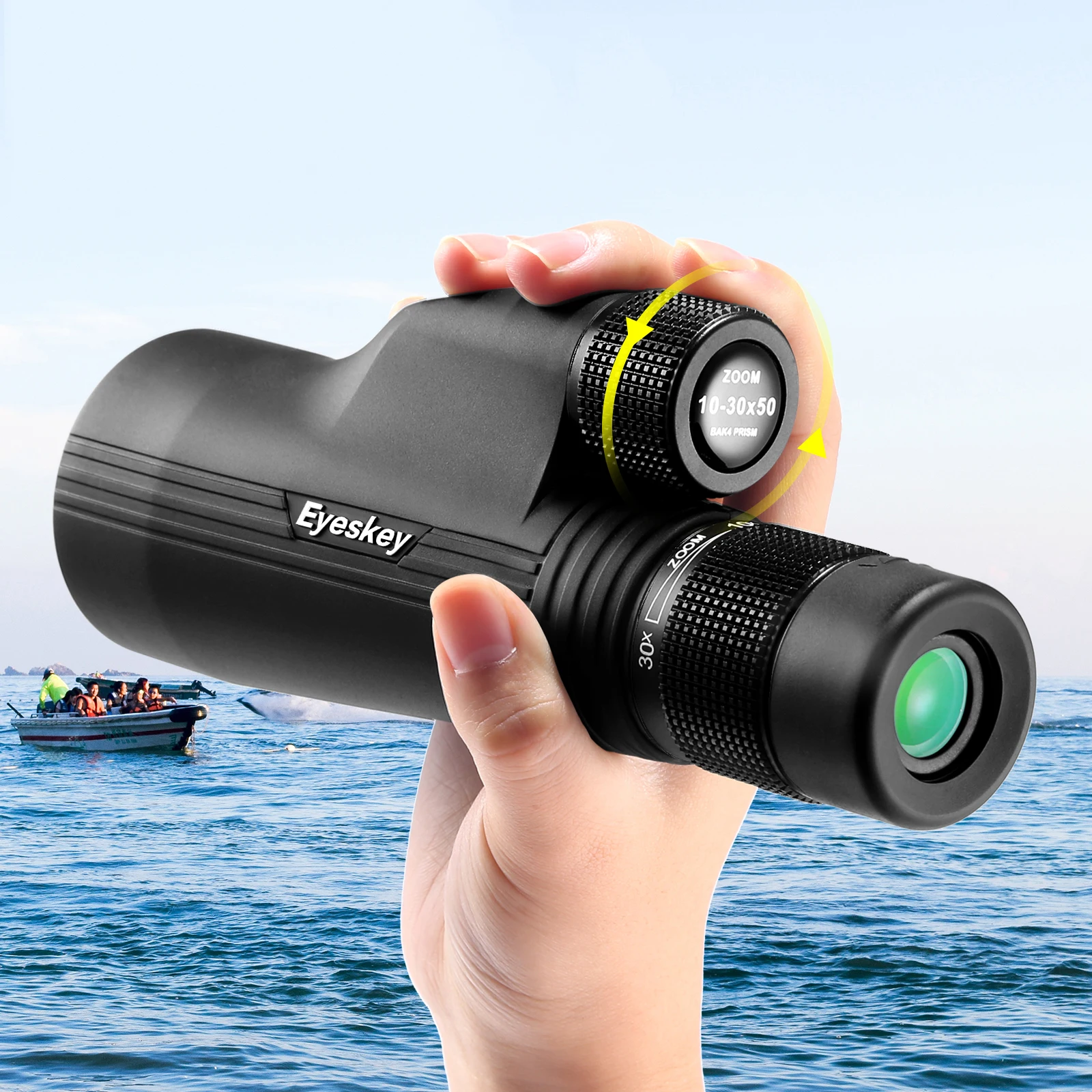 

10-30x50 Monocular Zoom Waterproof Binoculars High Power Hd Night Vision Bak4 Prism For Hunting Optics Military Travel