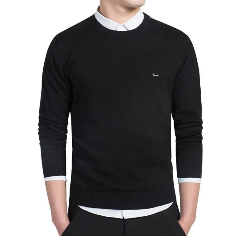 New Spring Autumn Casual Polos Jersey Men Solid Pullovers Long Sleeve 100%Cotton Harmont O-Neck Blaine Plus Size Sweaters