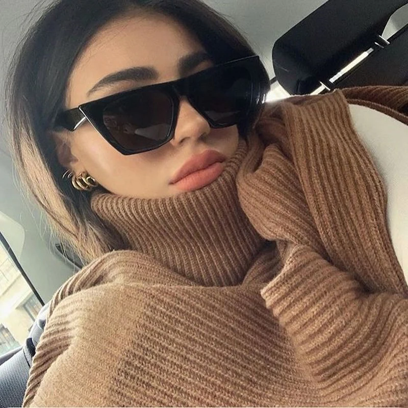 New Square Sunglasses Woman Black Cat Eye Brand Designer Sun Glasses Female Travel Driver Gradient Fashion Oculos De Sol