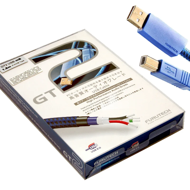 

Furutech OCC Copper GT2 USB Cable Audio USB 2.0 USB-B A-B Silver Plated Vinshle HIFI