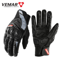 Vemar Motorcycle Gloves Motocross Guantes Leather Touch Screen Cycling Offroad Anti-slip Racing ATV Riding Dirt Bike