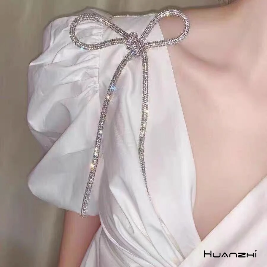 HUANZBottles-Broche de Robe Brillante pour Femme et Fille, Accessoires de Collier, Bijoux, Style Coréen INS, Exagération de la Personnalité, 2024