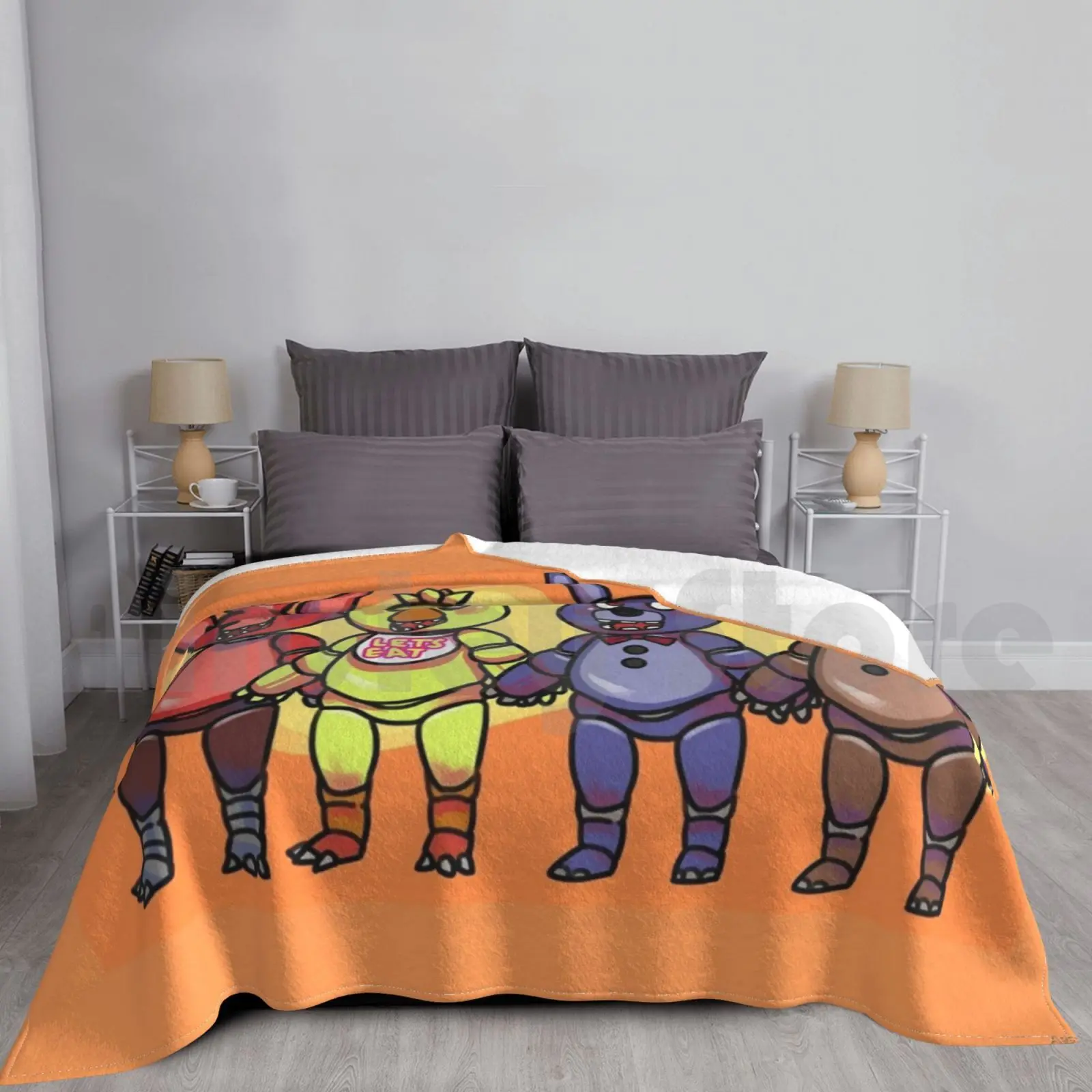 Five Nights Blanket For Sofa Bed Travel Five Nights At Fazbear Bonnie Chica Foxy Five Nights