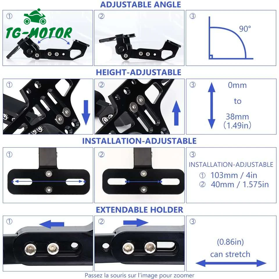 TG-Motor Motorcycle License Number Plate Frame Holder Bracket For Yamaha tmax 500 tmax500 TMAX 530 TMAX560 2020 2001-2020 2021