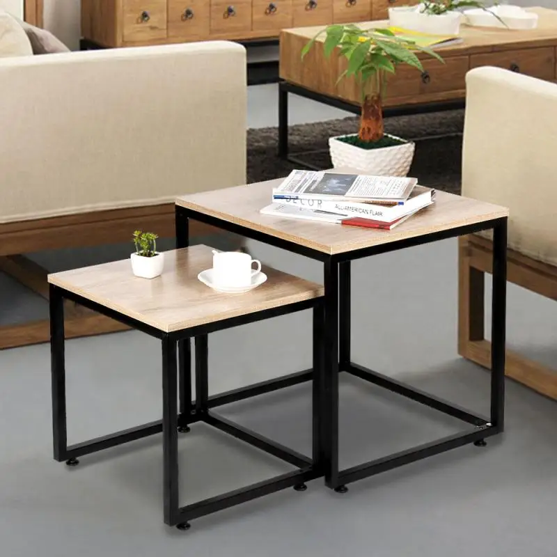 Modern Tea Tables For Office Coffee Tables Wooden Square Magazine Shelf Movable Bedroom Living Room Furniture Cofe Furniture New