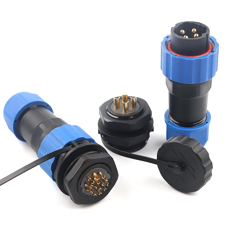 IP68 SP20 Back Nut Type Waterproof Connector Aviation Connectors Plug & socket 1/2/3/4/5/6/7/9/10/12/14Pin