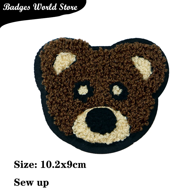 Cartoon Decorative Patch Bear Cat Panda Fox icon Embroidered Applique Patches For DIY Iron on Badges Stickers on the clothes