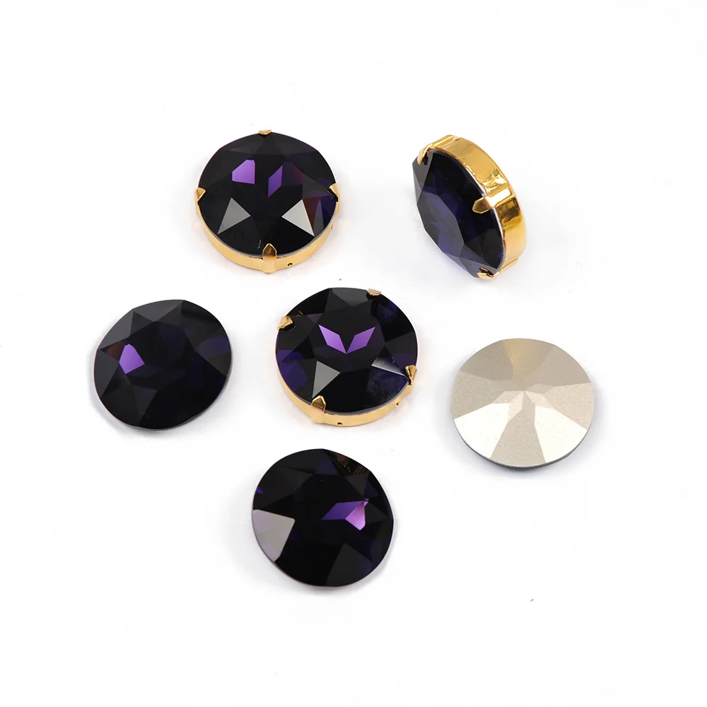 YANRUO 1201 Runde 27mm Genähte Steine Glaskristalle Große Strasssteine Rivoli Pointback DIY Diamantsteine für Schmuck und Kleidung – Detail 17