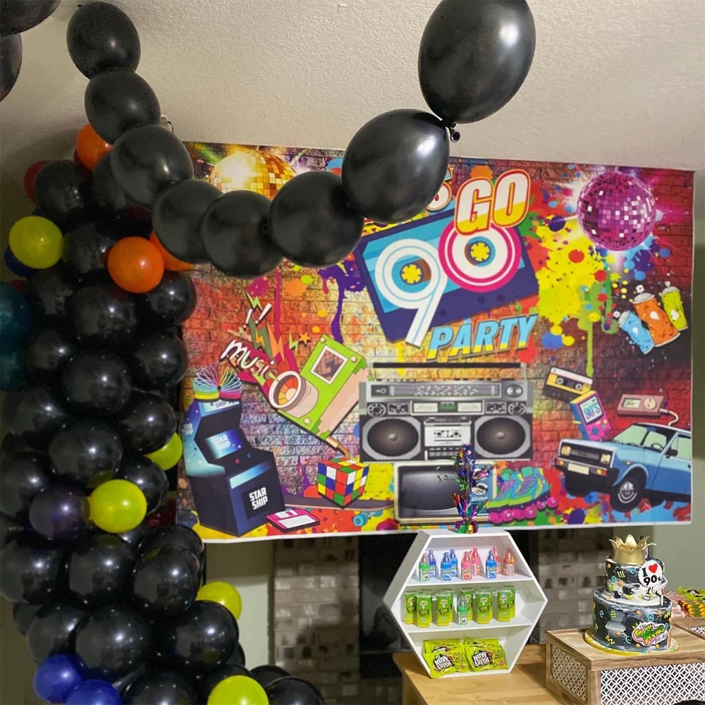 Mocsicka Retro Regreso a los 80 Graffiti Fondo de fiesta de cumpleaños Hip Hop Rock Punk Música Disco Foto Fondo Decoración Estudio