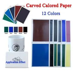 Papel de colores tallado para máquina de grabado láser de fibra de CO2, papeles de Color de uso Universal, 39x27CM, 12 colores para elegir