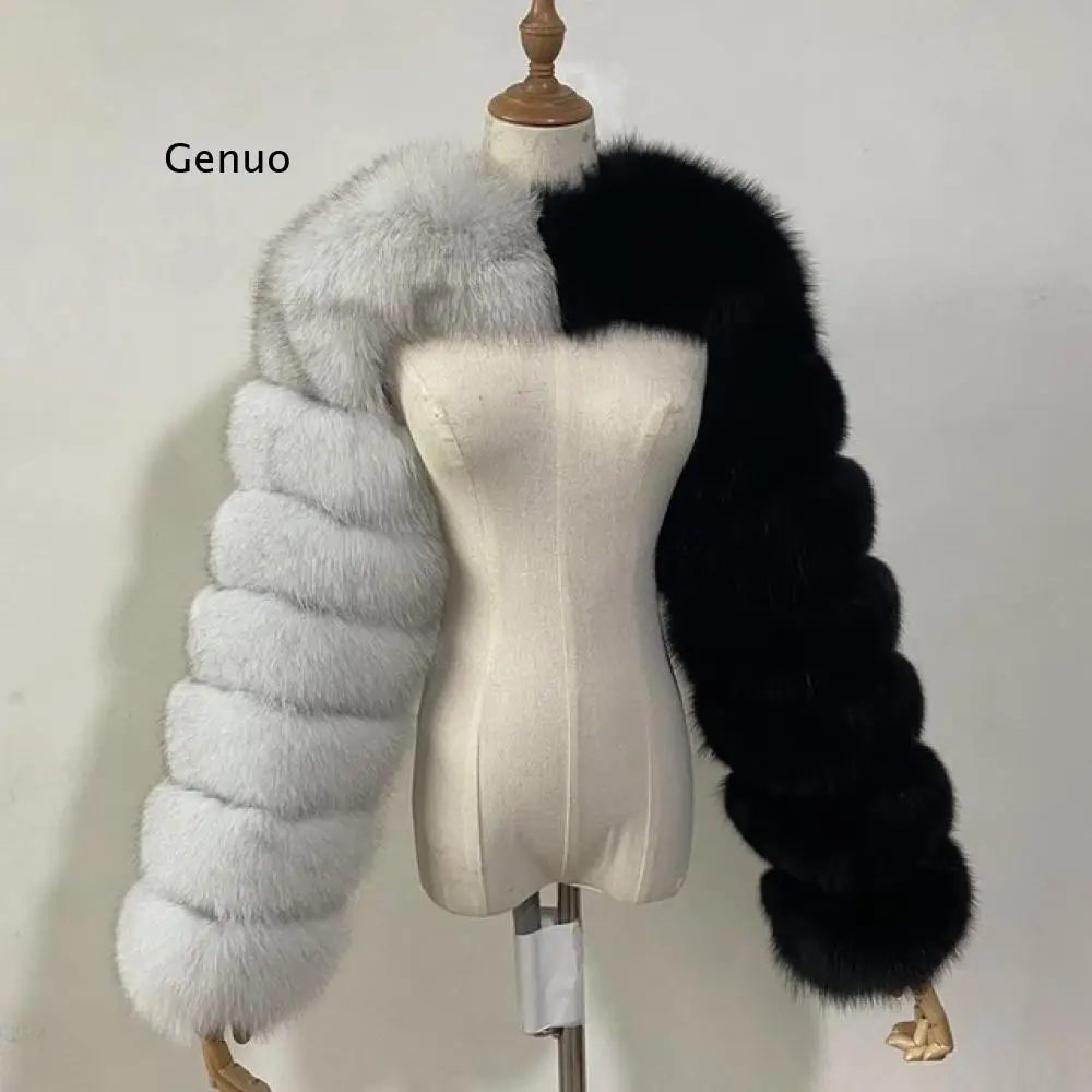 Dames Furry Cropped Bont Warme Jas Winter Faux Vos Bont Vrouwen Super Korte Jassen Vrouwelijke Luxe Faux Fur Jas Abrigo mujer