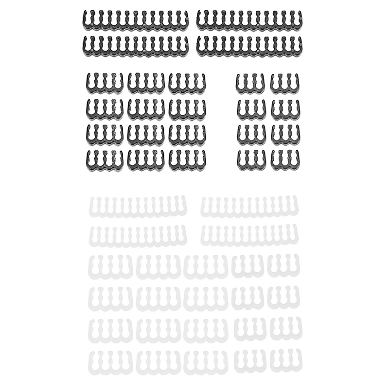 48PCS PC Cable Comb Motherboard 24Pin 8Pin 6Pin Cable Comb for Computer Gesleeved Up to 3.4 mm Black & White