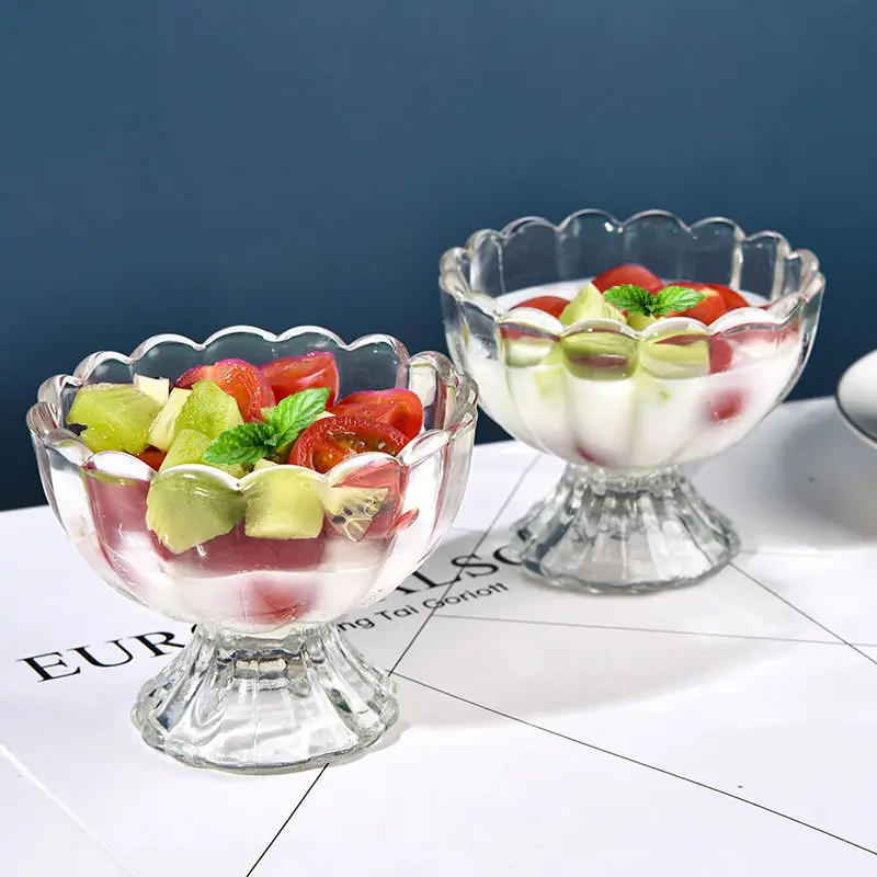 

Ice Cream Cup Creative European Style Lace Glass Cup Home Cute Milkshake Dessert Cup Thickened Fruit Cup Strawberry Shot Glass