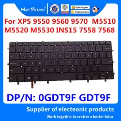 New 0GDT9F GDT9F For Dell XPS15 9550 9560 9570 7590 Precision 5510 5520 5530 5540 INS15 7558 7568 Laptop Keyboard With Backlight