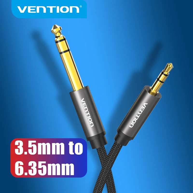 Vention-Aux 케이블 3.5mm ~ 6.35mm 오디오 케이블 잭 기타 믹서 앰프 CD 플레이어 스피커 용, 3.5 ~ 6.5 Male to Male Aux 코드