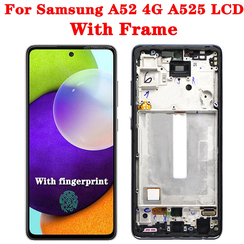 Super AMOLED For Samsung  A52 4G LCD Display Touch Screen Digitizer Assembly Replacement For Samsung SM-A525F A525F/DS LCD