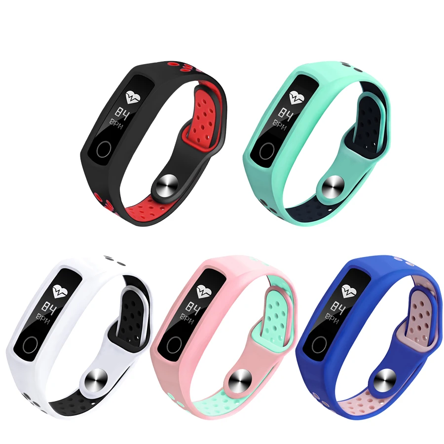 Double Color Silicone Strap for Honor Band 4 5 Bracelet Sport Wrist Strap Watch Band for Huawei Honor Band 5