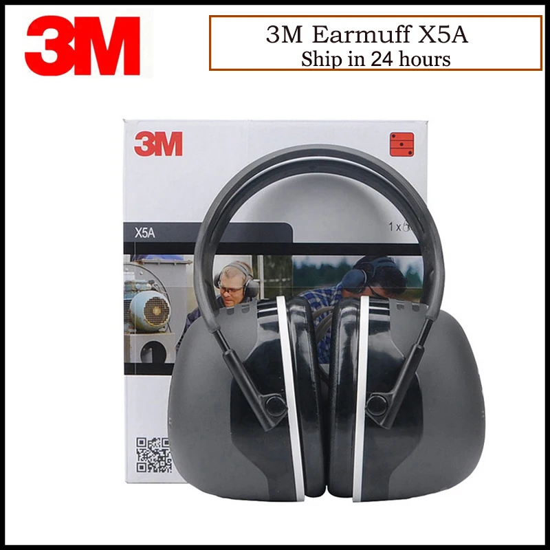 3M X5A Earmuffs Comfortable Sound Insulation Earmuffs Professional Anti-noise Hearing Protector for Drivers/Workers KU015