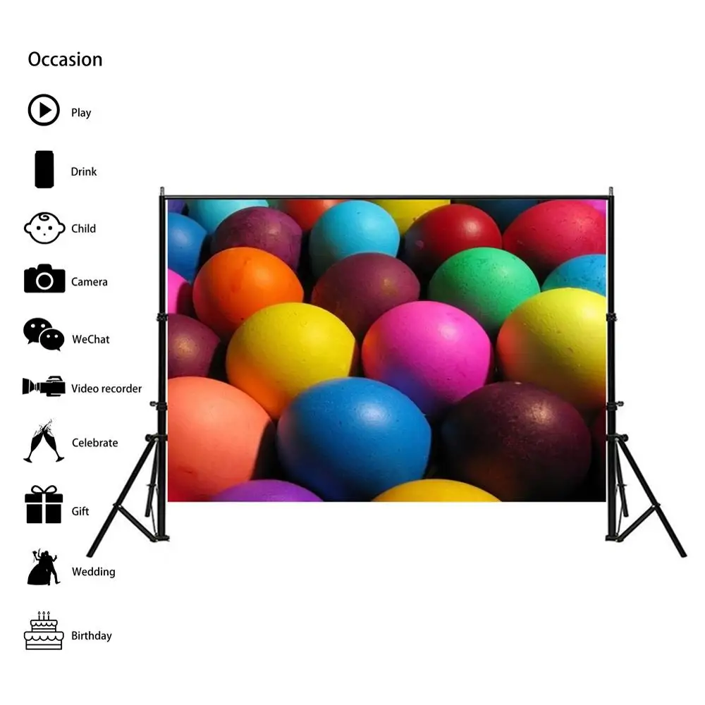 อีสเตอร์ดอกไม้ไข่กระต่ายการถ่ายภาพพื้นหลังไวนิลสเปรย์ไม่ทอ Party กำแพงฉากหลัง Easter Theme Photo Studio