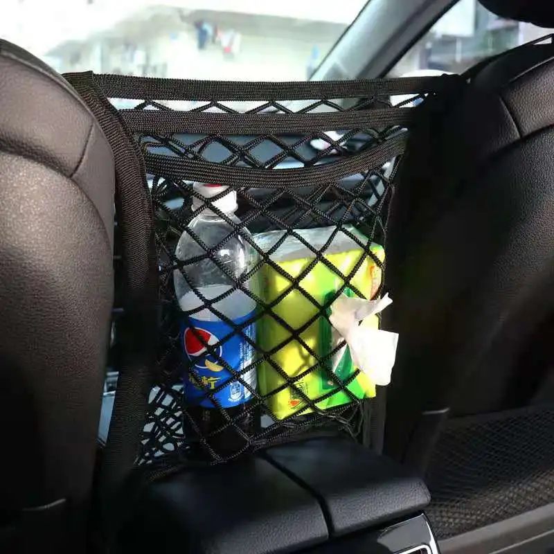 25X30CM Car Interior Trunk Seat Back Elastic Mesh Net Car Styling Storage Bag Pocket Cage Grid Pocket Holder Car Accessories