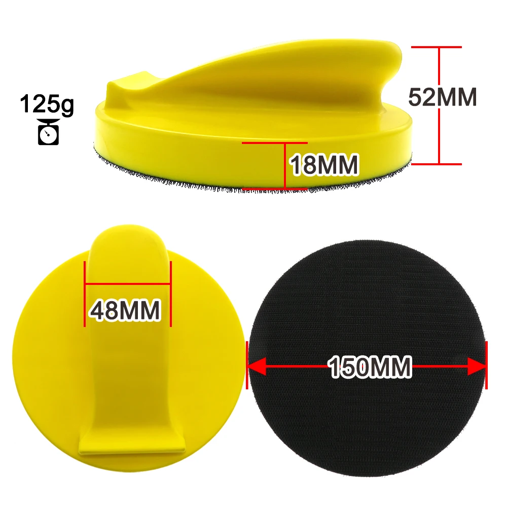 5/6 Inch Tay Chà Nhám Chặn Giấy Nhám Lưng Xi Đánh Bóng Mài Cầm Tay Khối PU Mút Giữ Đĩa Cho len Đồ Nội Thất