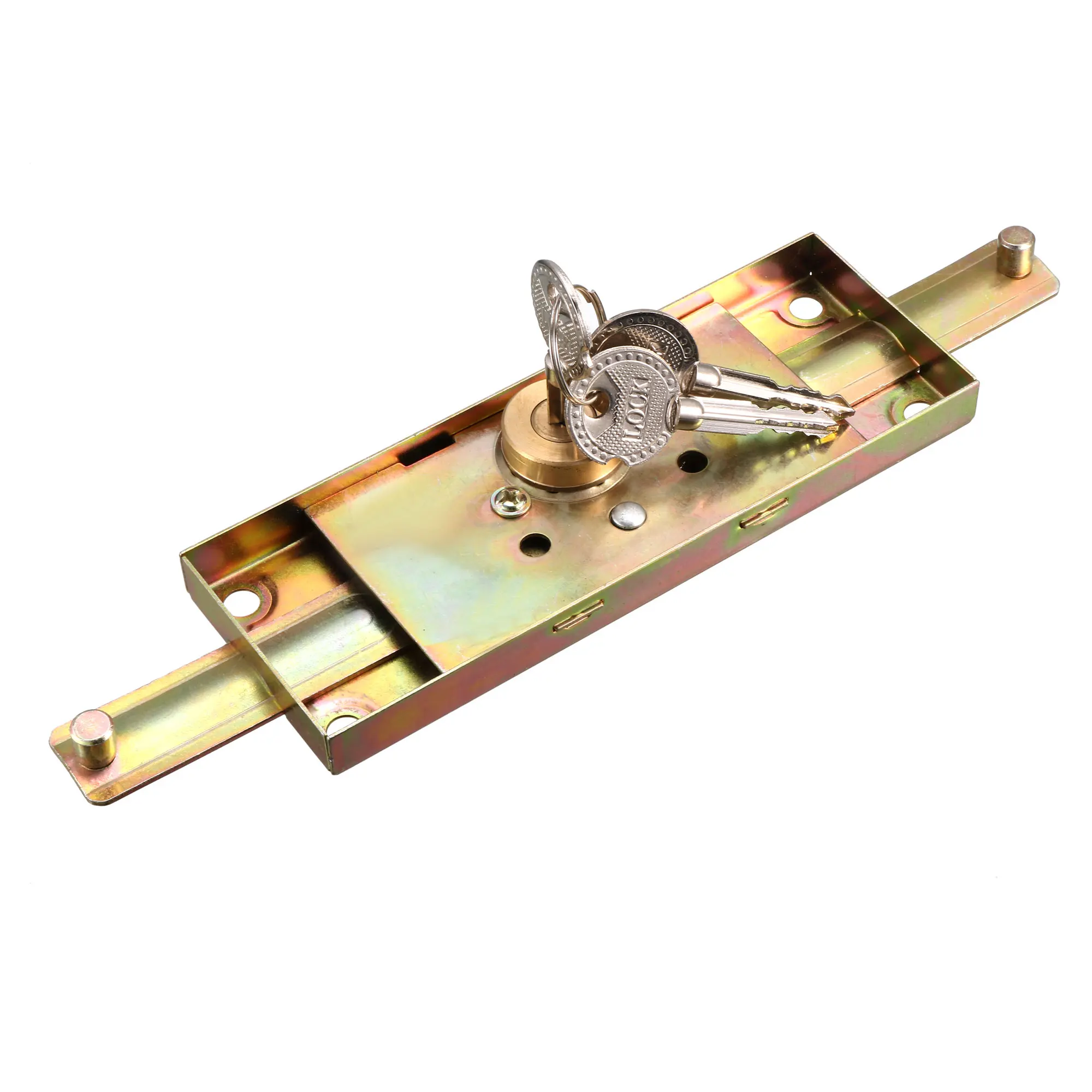 Uxcell Rolling Security Door Lock Roll Gate Locks with Key Cross Keys Metal Center Rolling Shutter Safe Door Lock for Garage