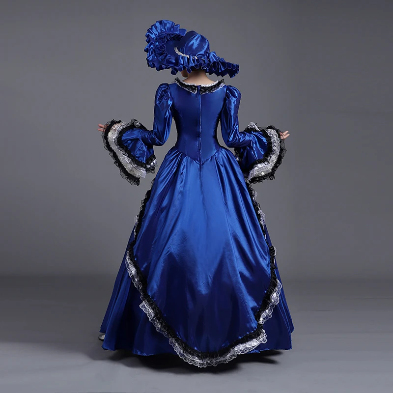 18th century blue dress Medieval costume dress Blue 18th Century dress Court Gown STYLE prince   Mermaidcosplay