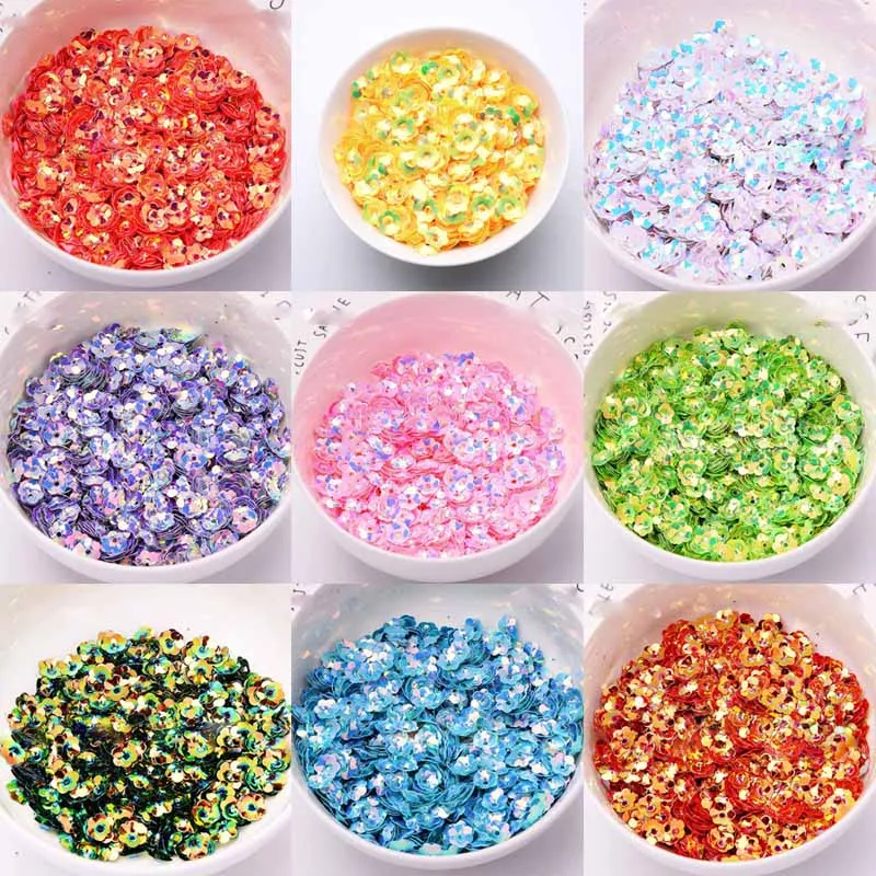 6/8 / 10mm Jinguang Plum Sequin DIY Handmade PVC Sequin Clothing Accessories Nail Sequin Wedding Party Decoration Material