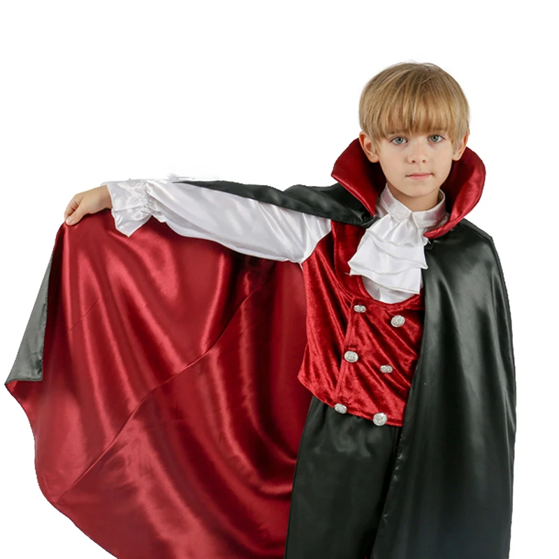 Halloween Classic Vampire Dracula Deluxe Premium Costume Adult Gothic Vampire Outfit With Cape Boys For Party Dress Up