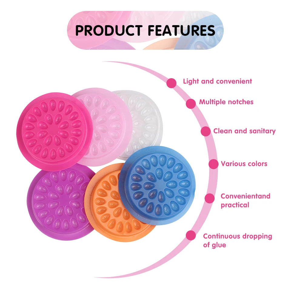 THINKSHOW Disposable Eyelash Extension Glue Holder Plastic Eyelashes Adhensive Pallet Pad Makeup Tool