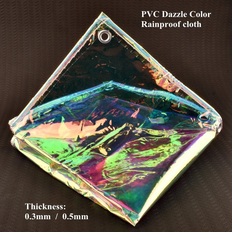 0.3/0.5mm Dazzle Color Rainproof Cloth Plant Keep Warm Window Sealing Outdoor Colorful Transparent Tarpaulin Waterproof Cloth