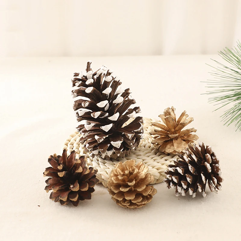 Christmas Tree Decorations Natural Big Pinecone Long Fish Scale Pinecone Tabletop Decor Christmas Ornaments 2021 New Year Gift