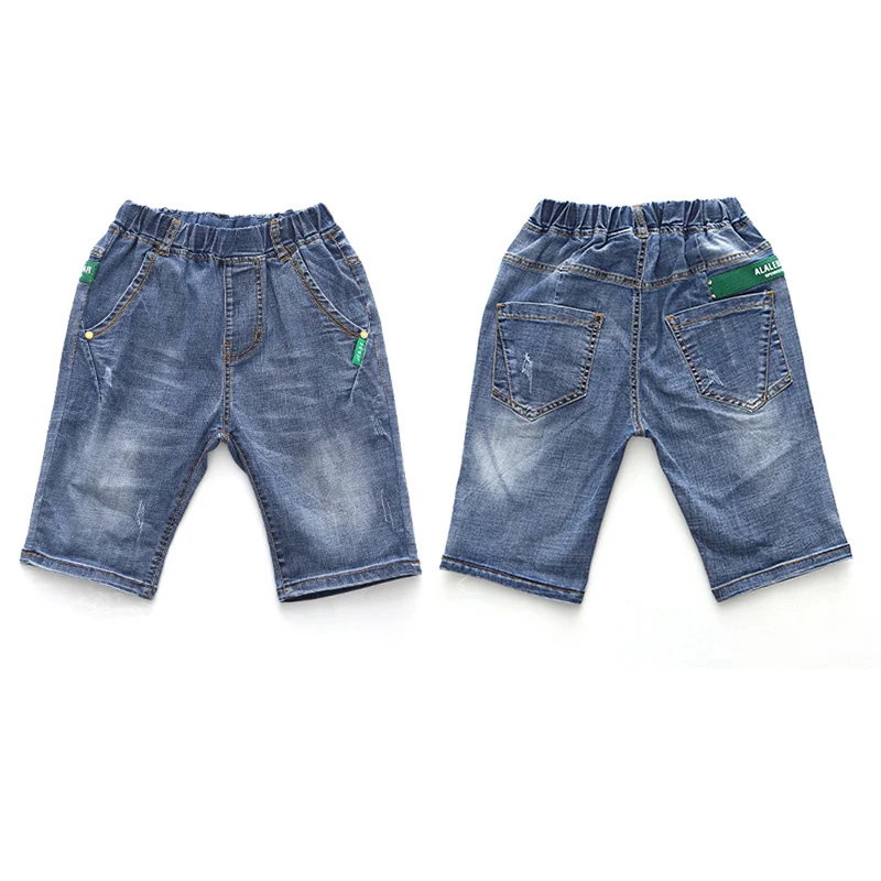 IENENS  Summer Jeans Child Boys Shorts Thin Soft Trousers 4-11 Years Bottoms Kids Casual Cowboy Clothes Light Blue Denim Pants