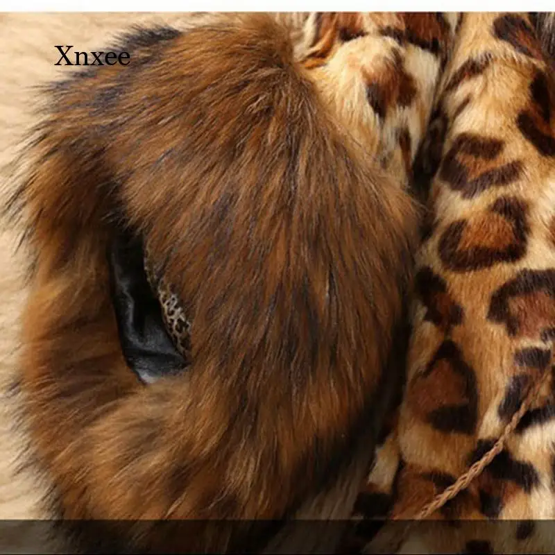 Leopard Print Coat Winter Faux Fur Womens  Raccoon Dog Fur Warm Women Luxury Coats Women Loose Long Sleeve Elegant Coat