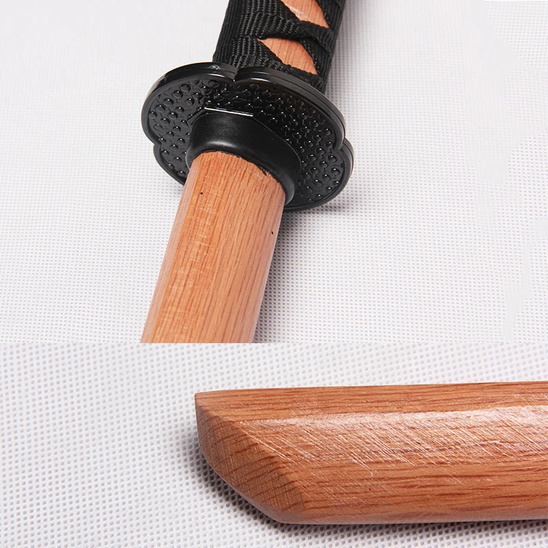 Wood Swords for Cosplay, Bokken Katana, Kendo, Samurai Practice Sword, Decorative Cosplay, PU Sheath, 100cm length