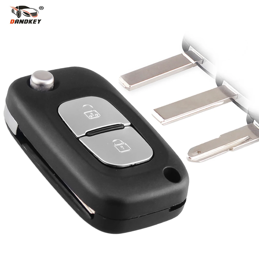 Dandkey 2 Buttons Car Key Case Remote Flip Folding Car Key Shell For Renault Clio Megane Kangoo Modus With HU83 VA2 NE73 Blade