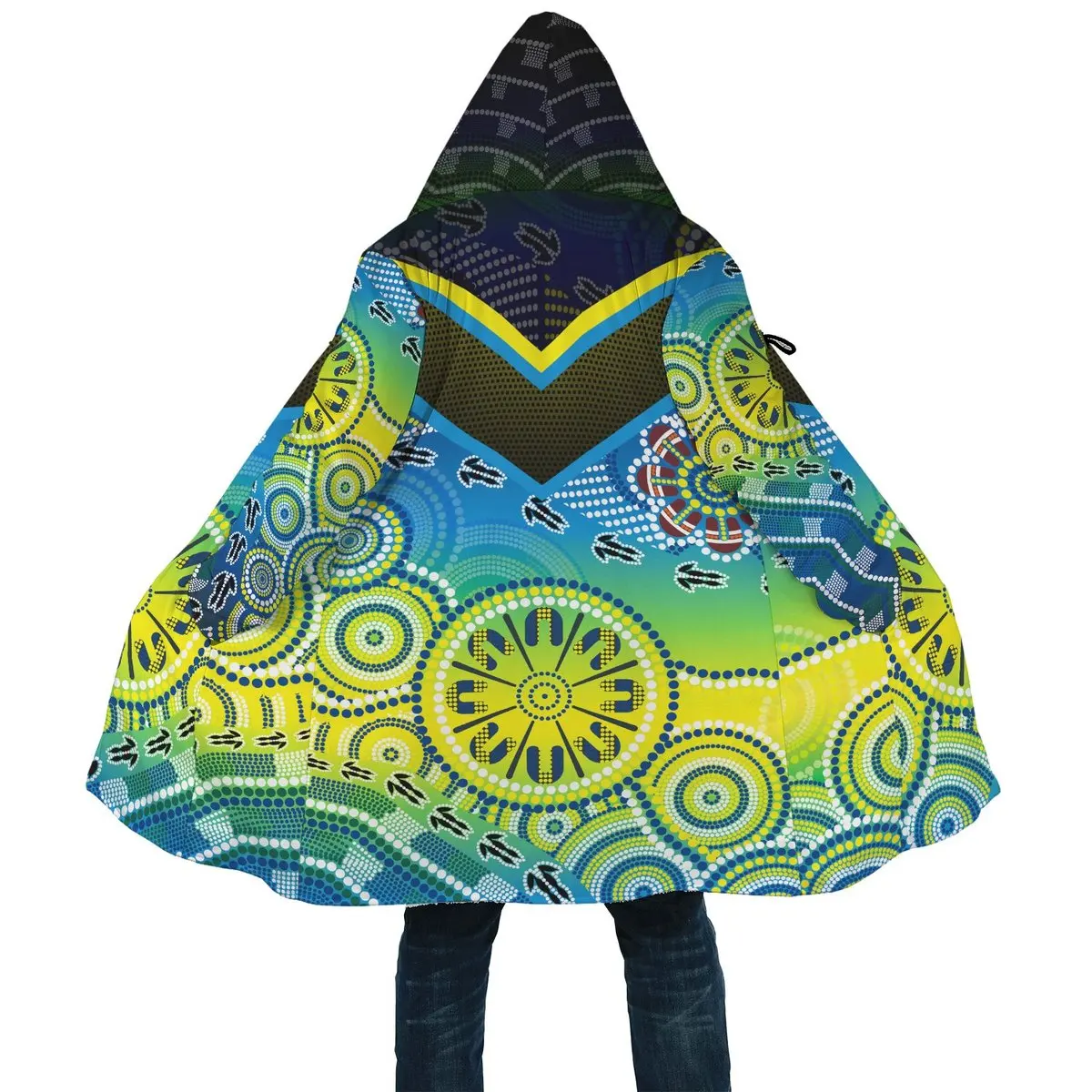 PLstar Cosmos 3Dprinted Cloak Chuuk Pohnpei Tribal Tattoo Coat Hooded Casual Unqiue Unisex Man/Woman Premium Hrajuku US Size -1