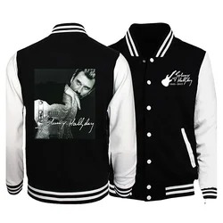 Jaqueta estampada Johnny Hallyday para homens e mulheres, uniforme casual de beisebol, moletom, inverno