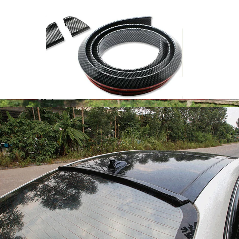 

E60 Universele Roof Spoiler Auto Sticker 1.5M Car-Styling 5D Rubber Carbon Fiber Tail Wing Solderen Diy Refit For BMW 5Series