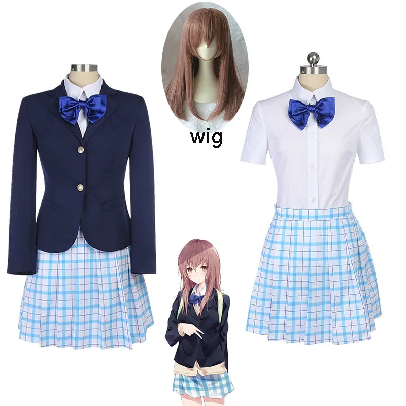 

A Silent Voice Shouko Nishimiya Shoko Cosplay Costume Japanese Anime The Shape Of Voice School Uniform Suit Outfit Clothes wig