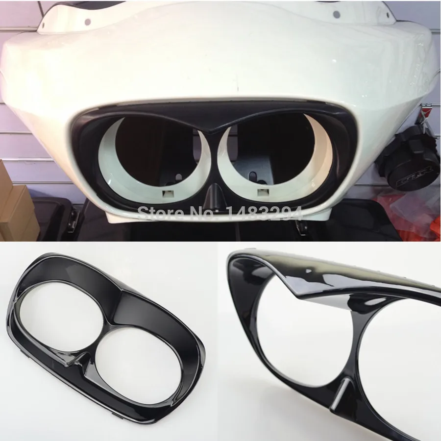 Black Bad Boy Eagle Hawk Sharp Headlight Cover Headlight Bezel Trim Case for Harley Road Glide Roadglide 1998-2013