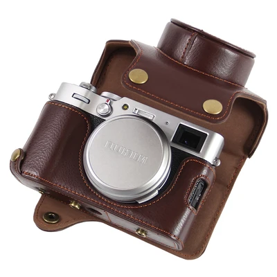 Hand Made Cowhide Fujifilm X100V Leather Case Fuji X100v Leather Case X-100v Protective Case Camera Bag Case Semi Case Base shel