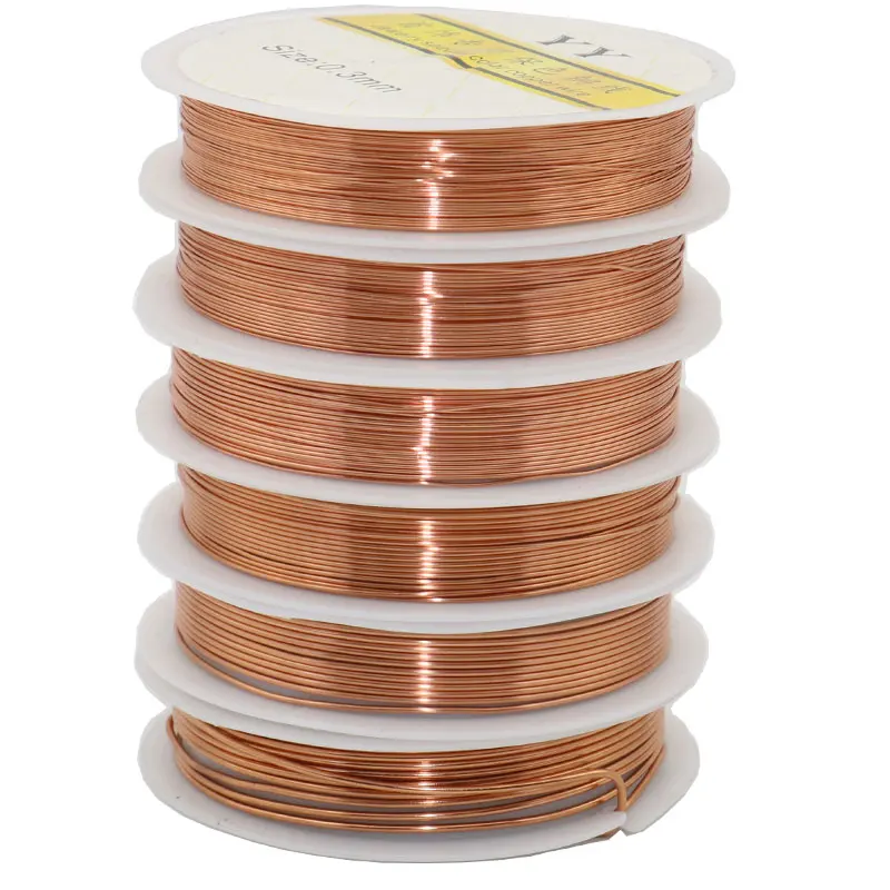 0.25/0.3/0.4/0.5/0.6/0.7/0.8/1mm Copper Hard Wire Twist Thread Shape Copper Wire Winding Bracelet Earring Accessories Material