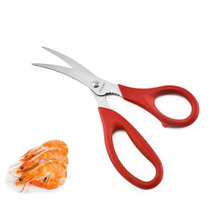 100pcs Popular Lobster Shrimp Crab Seafood Scissors Shears Snip Shells Fish Scissor Kitchen Tool SN546