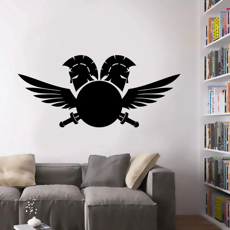 Vinyl Wall Decal Spartan Sword Helmet Warrior Shield Sticker Spartan Warrior Sticker Home Bedroom Living Room Wall Decorations13