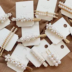 1/2PCS Pearl Metal Hairclips Women Hair Clip Girls Hairpins Barrette Hairgrip Hariband Bobby Pin Hair Accessories Styling Tool